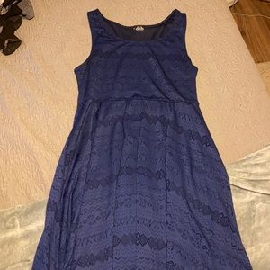 Navy blue plus size lace dress